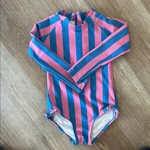 Striped Pink and Blue Kids Swimwear